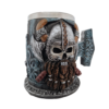 A picture of Brownbeard's Tankard, a mug of a viking warlord.