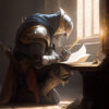 An image of Sir Scribe, the holy knight