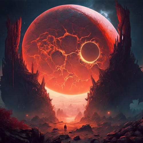 The blood moon of the bloodmoon polydice set